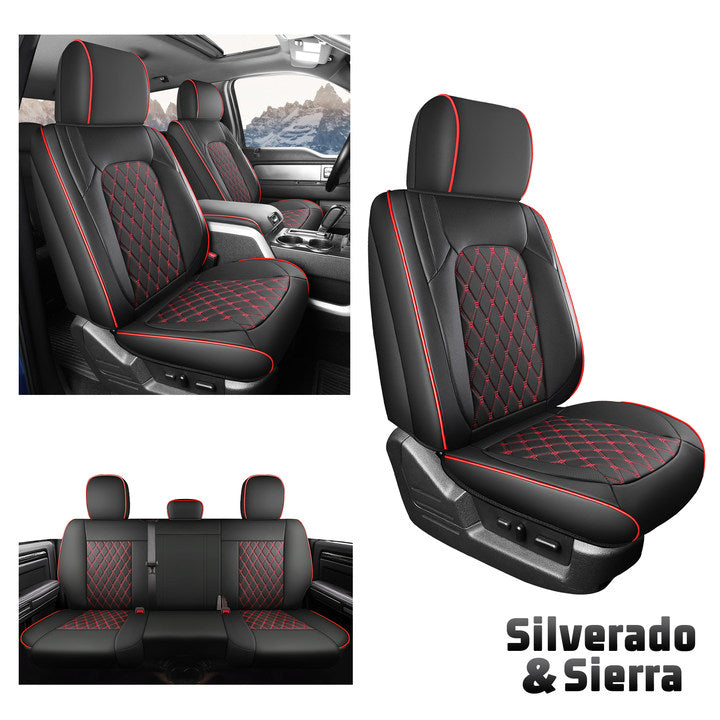 Umbrauto Truck Seat Cover Fit for Silverado/Sierra,Red