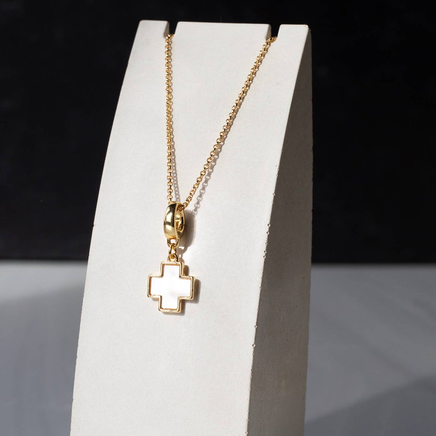 Cross Charm, Mother of Pearl, Charm Bar | Charm Necklace or Bracelet