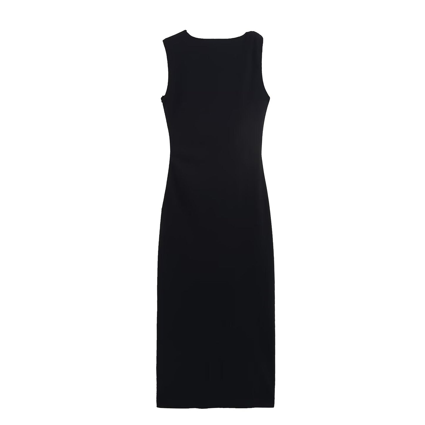 Women Clothing Design Metal Inlaid Slim Asymmetric Dress