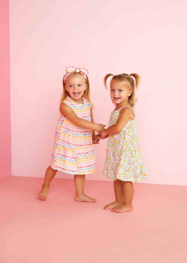 Rainbow Ric-Rac Dress & Headband Set