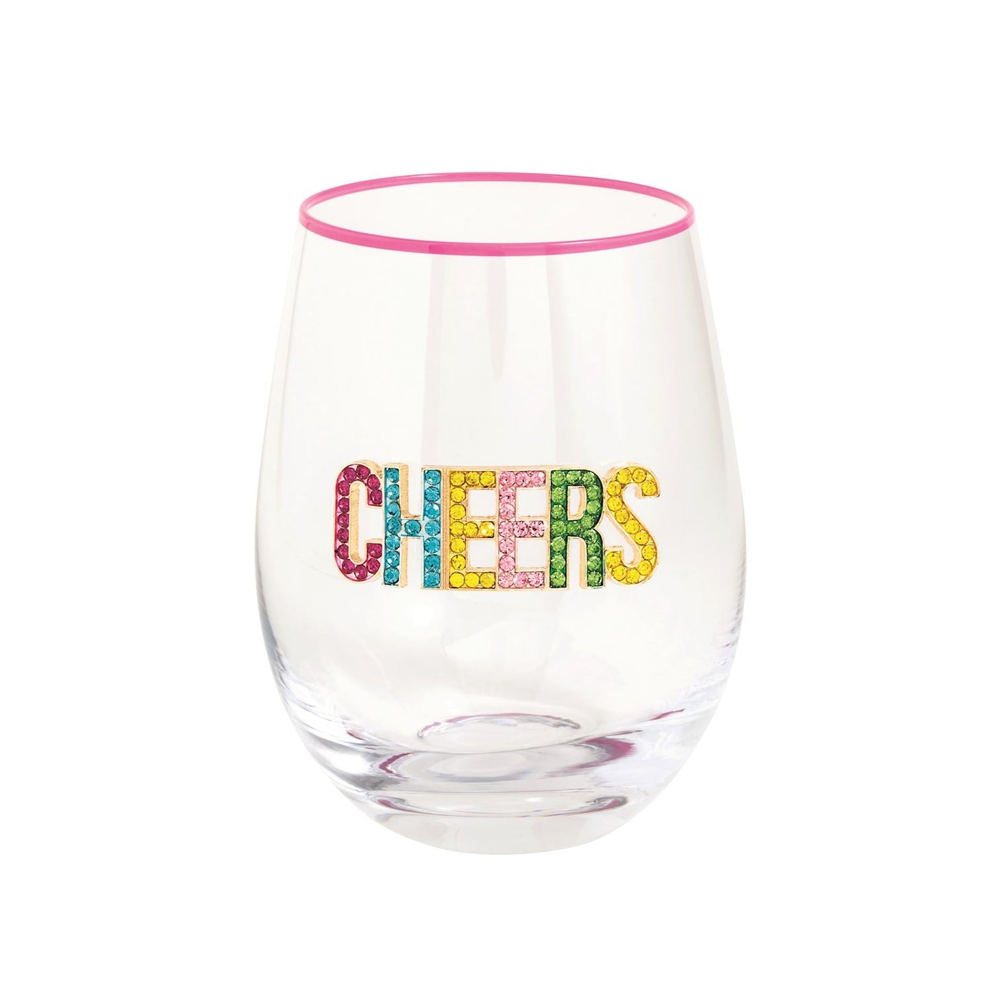 Cheers Beaded Birthday Wine Glass