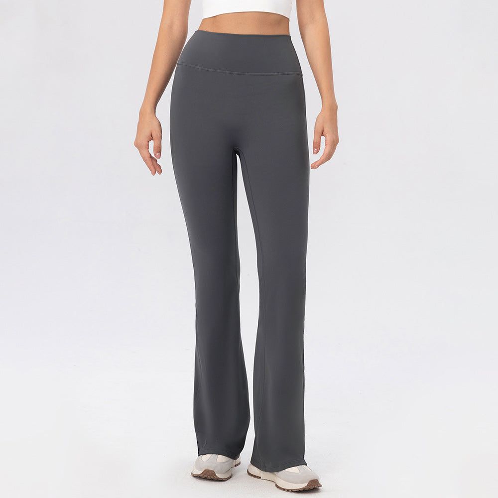 Autumn Winter Fleece Lined High Waist Yoga Bell Bottom Pants Hip Raise Slimming Sports Bootcut Trousers Warm Outdoor Workout Running Pants