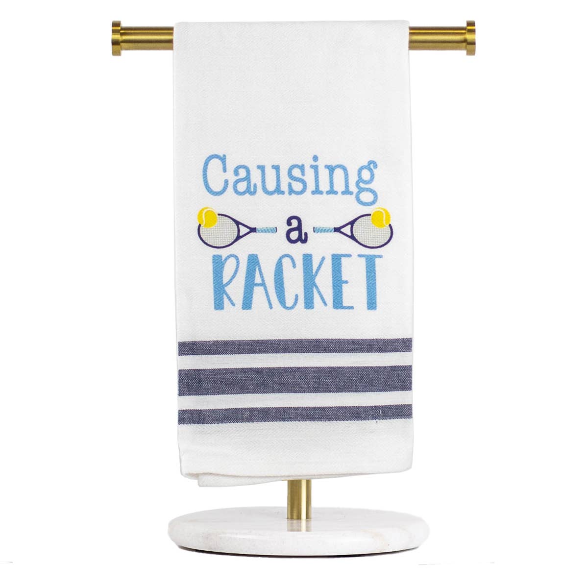 Causing A Racket Hand Towel White/Navy/Palace 20x28
