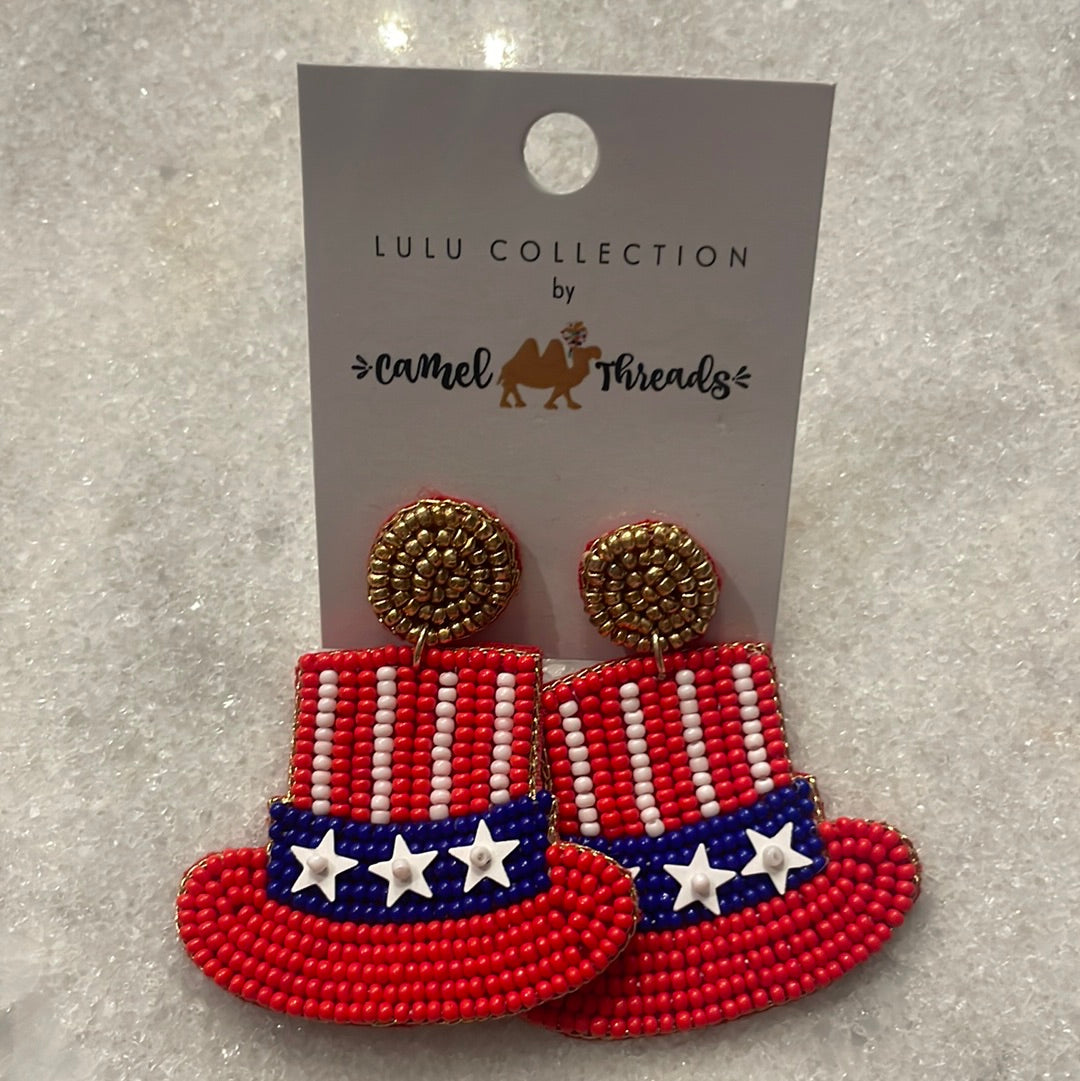 Patriotic Hat Earrings