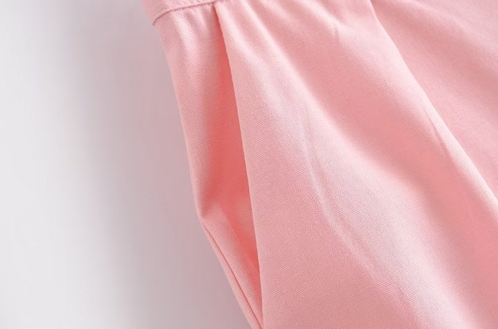 Women Clothing French All Match Decorated Row Button Vest Top Wide Leg Pants Suit Crisscross