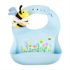 Silicone Bib and Rattle Set