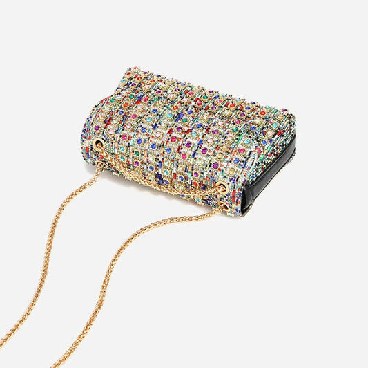 Rhinestone Bag Full Diamond Dionysian Cross Body Bag High Sense Summer Small Shoulder Bag with Diamond Women Bag