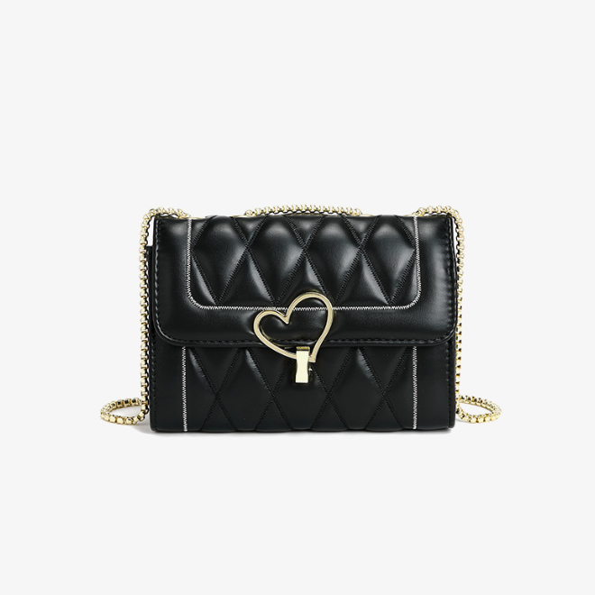 Chanel Bags Women Bag Winter Online Influencer Diamond Chain Metal Heart Shoulder Messenger Bag
