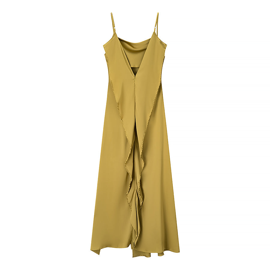 Women Clothing Summer Simple Camisole Split Dress
