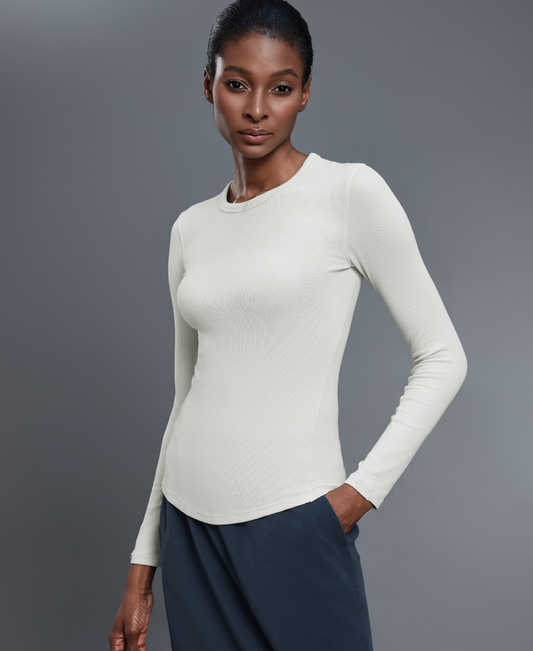 Soft Skin Friendly Sports T shirt Women Elastic Slim Fit Slimming Fitness Yoga Wear Long Sleeved Top