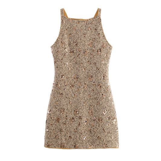 Women Clothing Beads Decoration Classic Dress