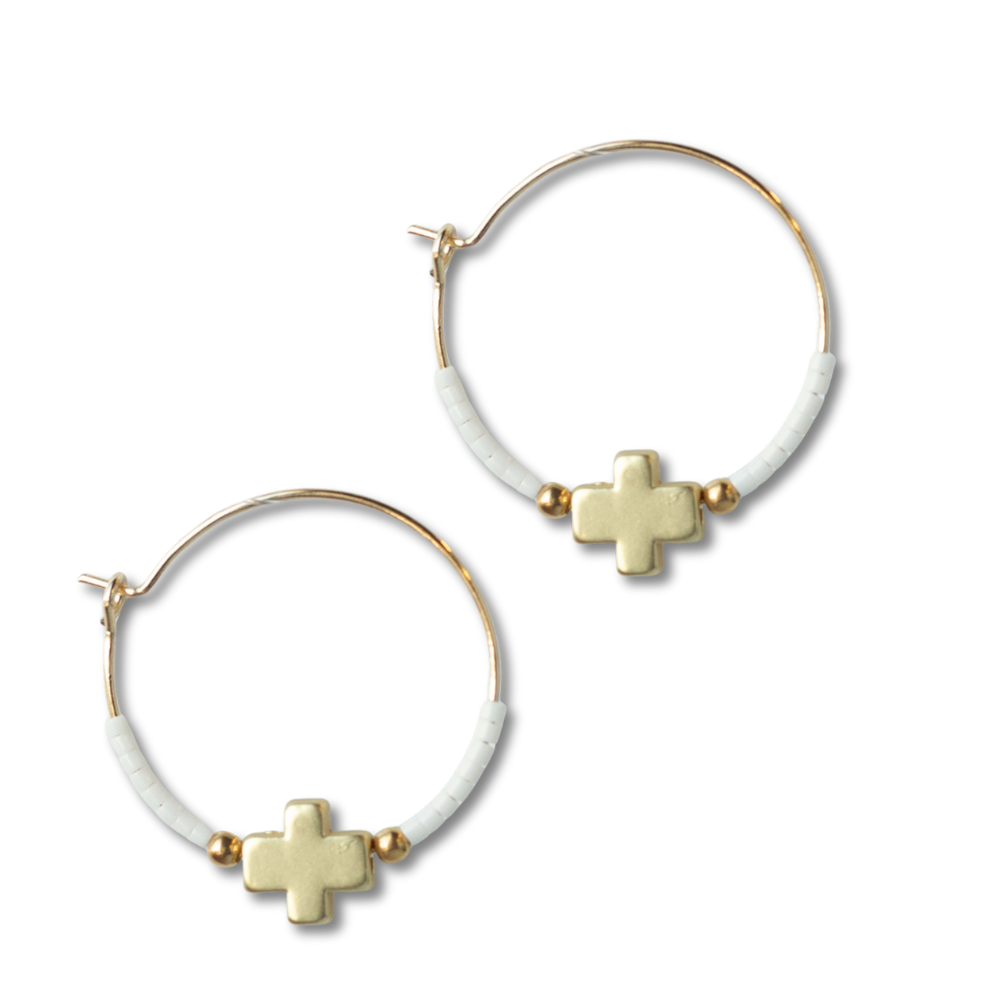 White Faithful Earrings