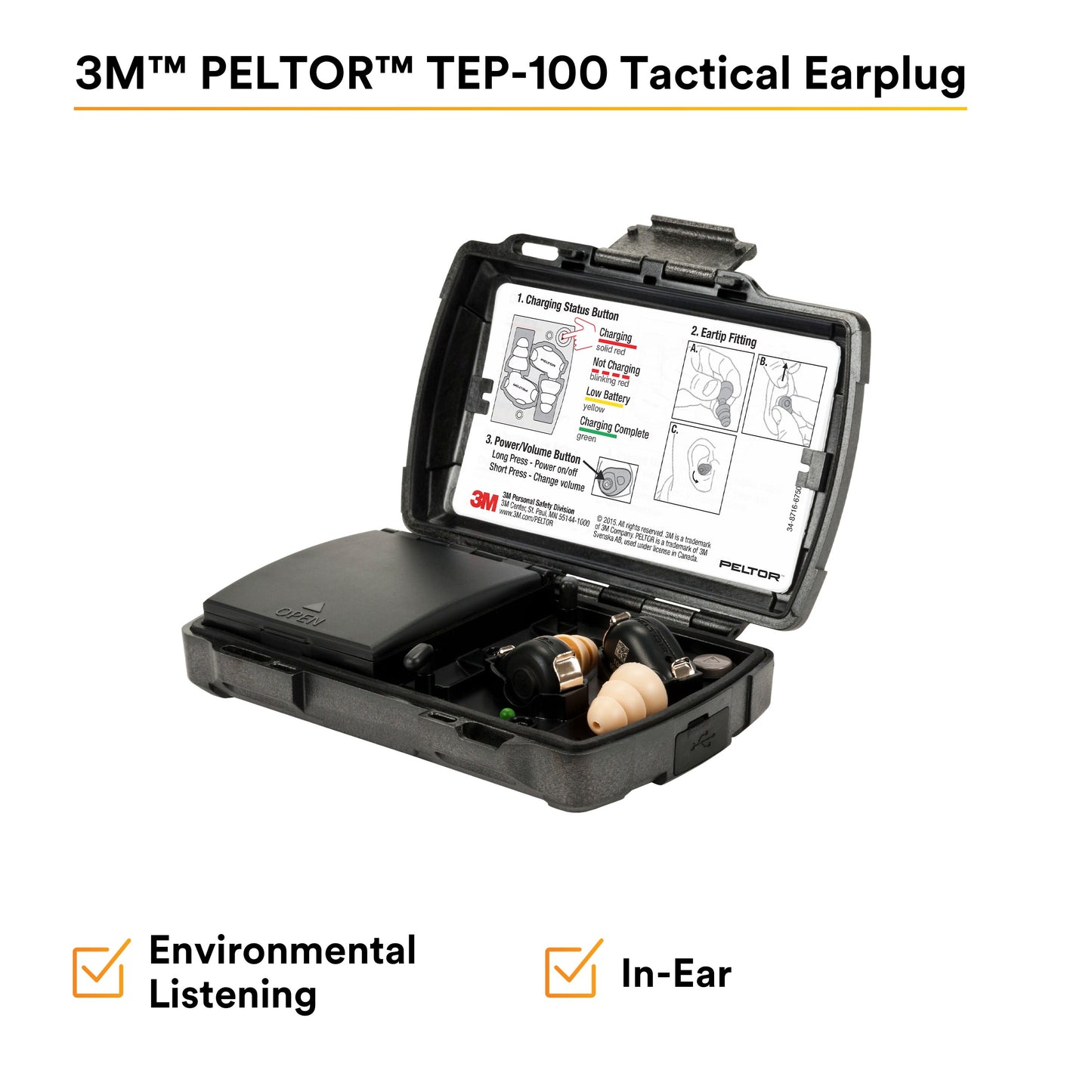 Peltor TEP-100 | Peltor Hearing Protection Tactical Earbuds