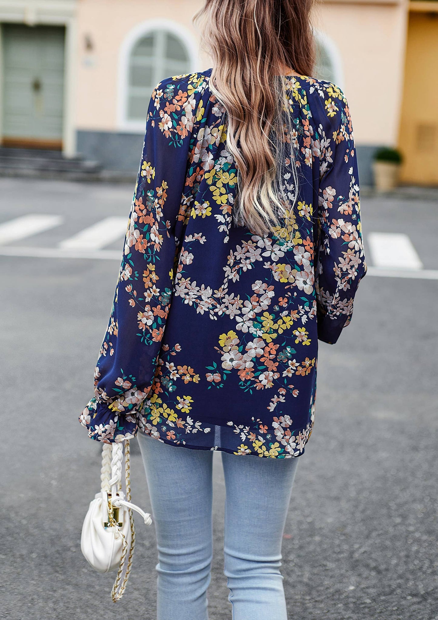 Nancy - Floral Button Down Long Sleeve Blouse