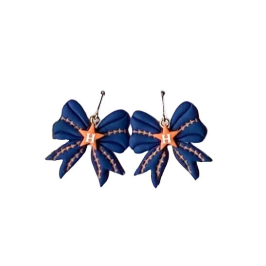 Astros Baseball Earrings 