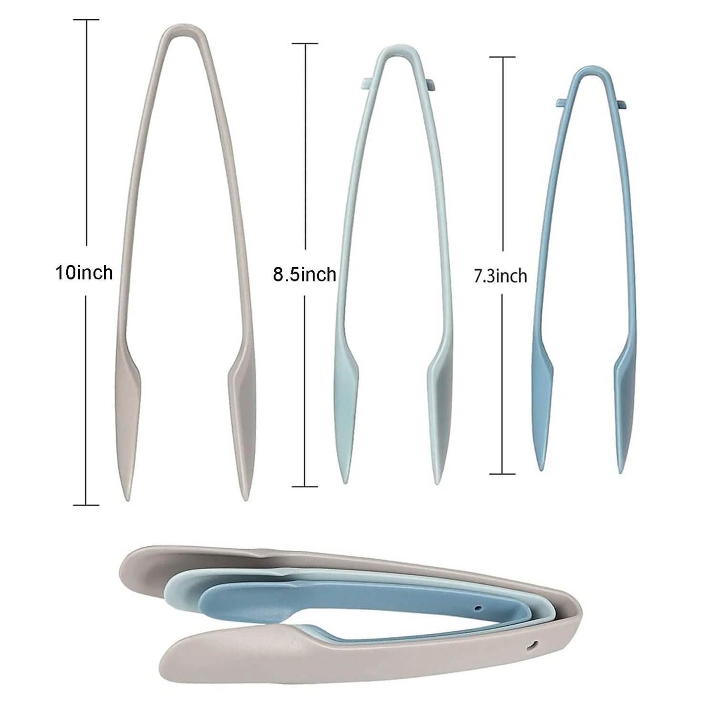 3-Piece: Non-Slip Multifunctional Food Tongs Clamps Cooking Kitchen Gadget