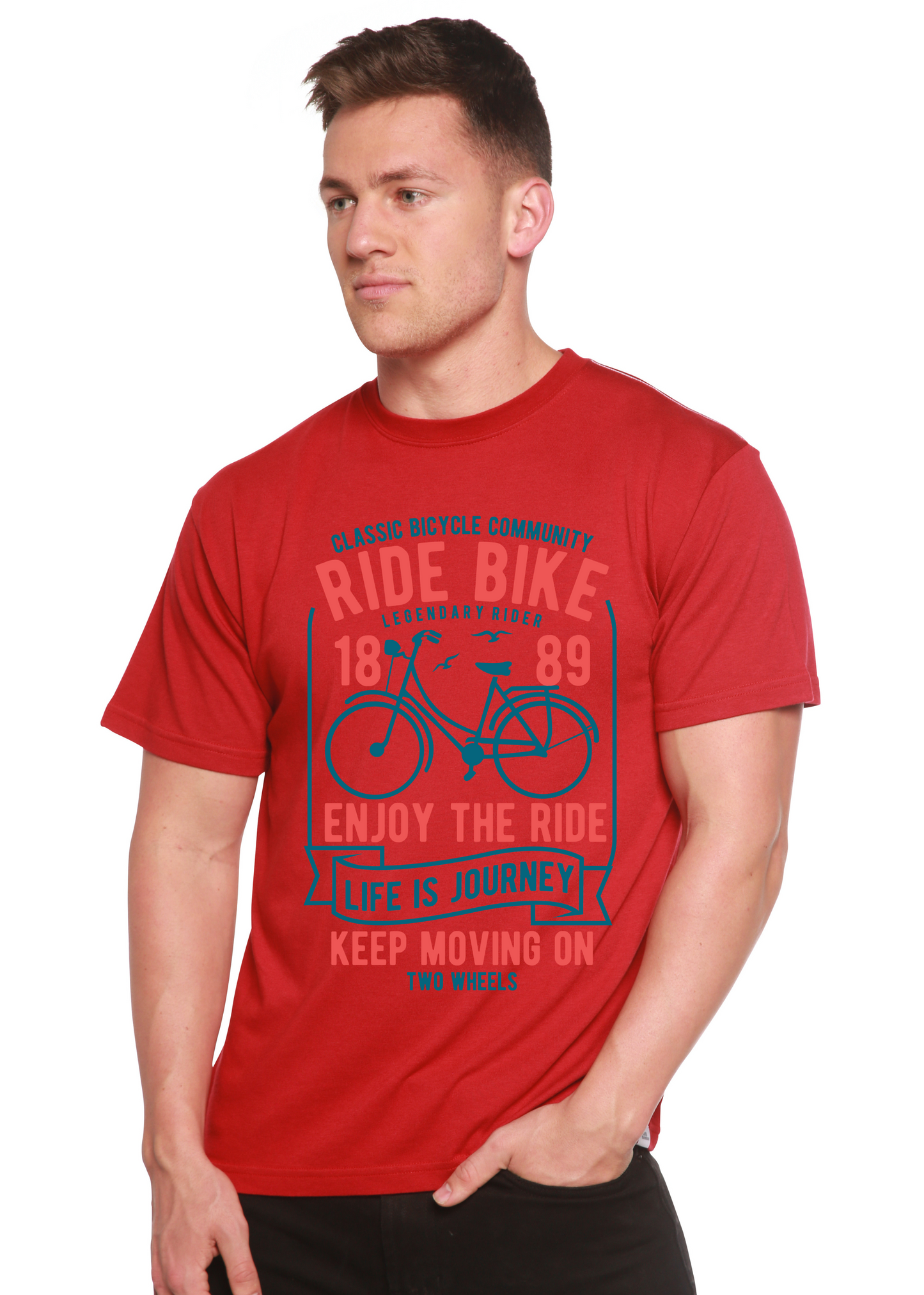 Ride Bike Spun Bamboo® Men's Bamboo Viscose/Organic Cotton Short Sleeve Graphic T-Shirt