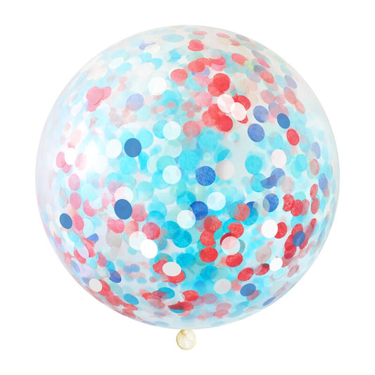 Giant Confetti Balloon - Red, White & Blue