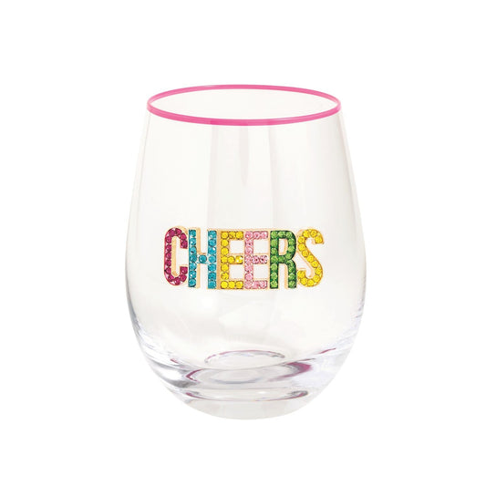 Cheers Beaded Birthday Wine Glass