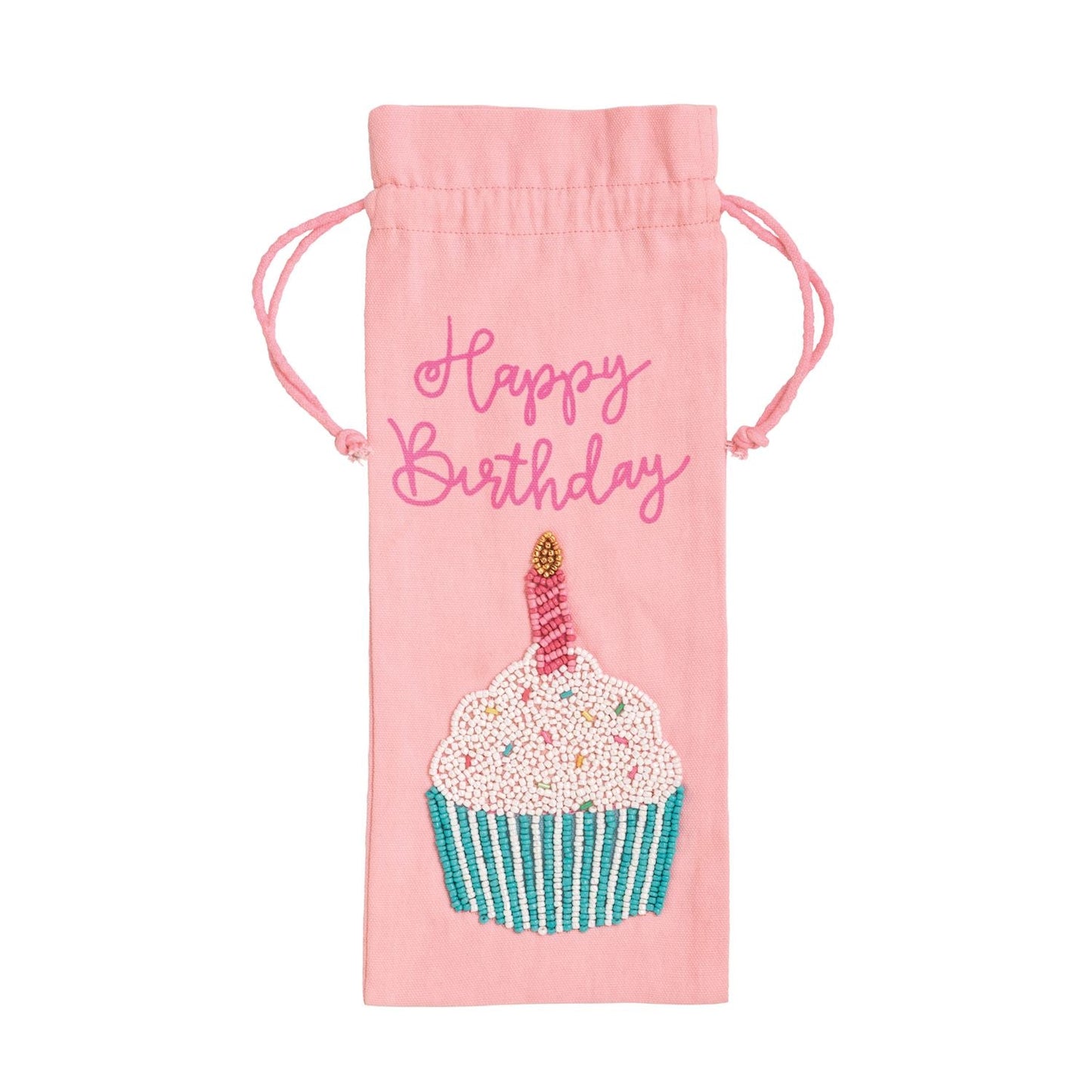 Cupcake Beaded Birthday Wine Bag