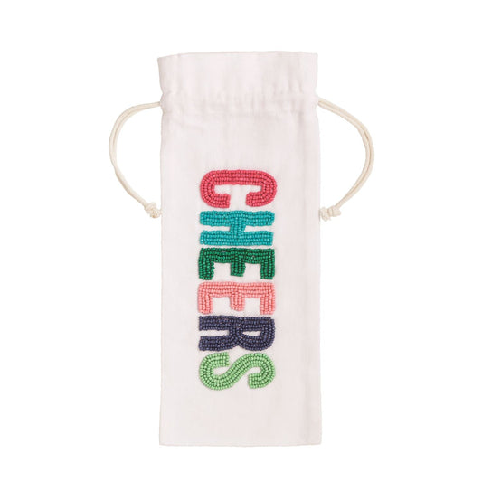 Cheers Beaded Birthday Wine Bag