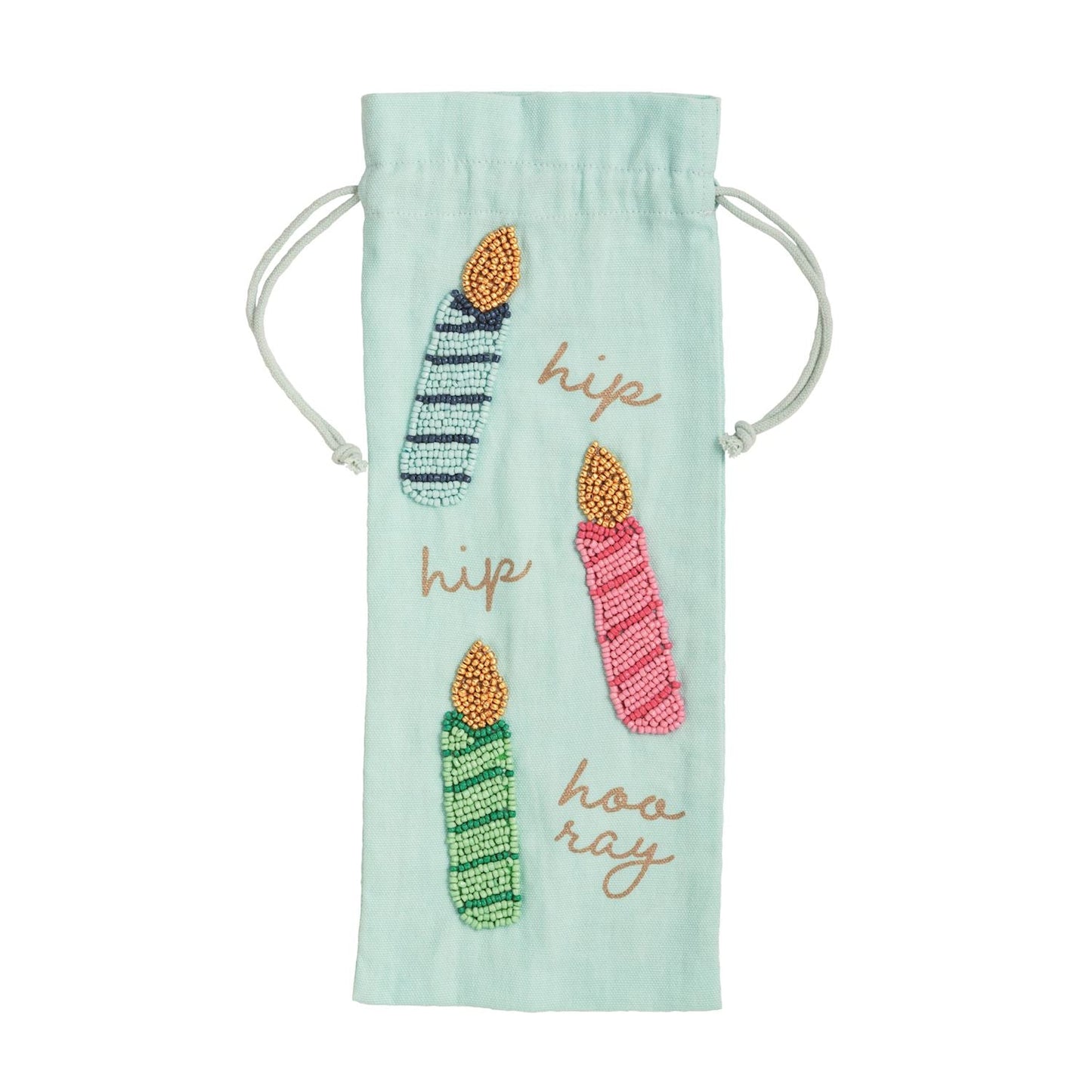 Candles Beaded Birthday Wine Bag