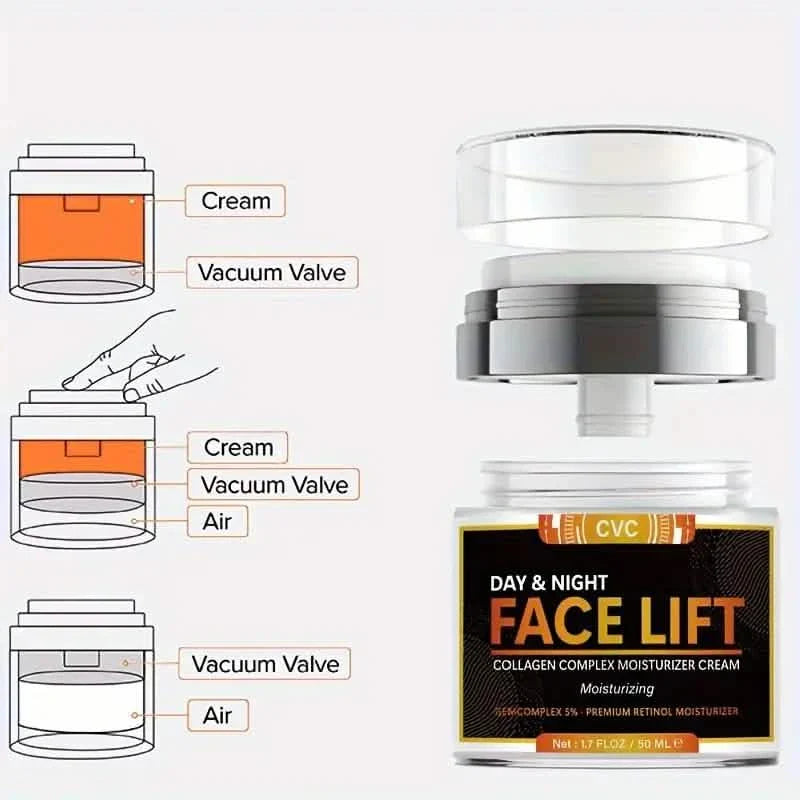 50ml Revitalizing Face Lift Cream - Visibly Firms, Lifts, and Hydrates with Hyaluronic Acid, Collagen