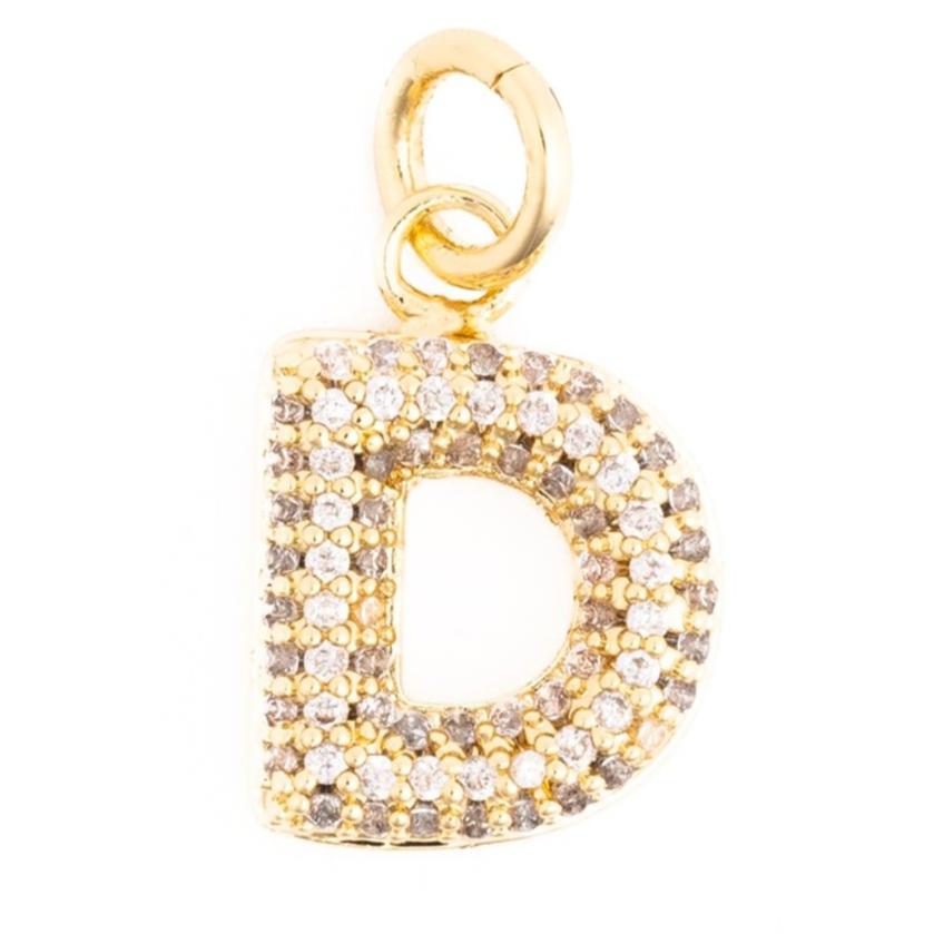 Rhinestone Bubble Initial Charm