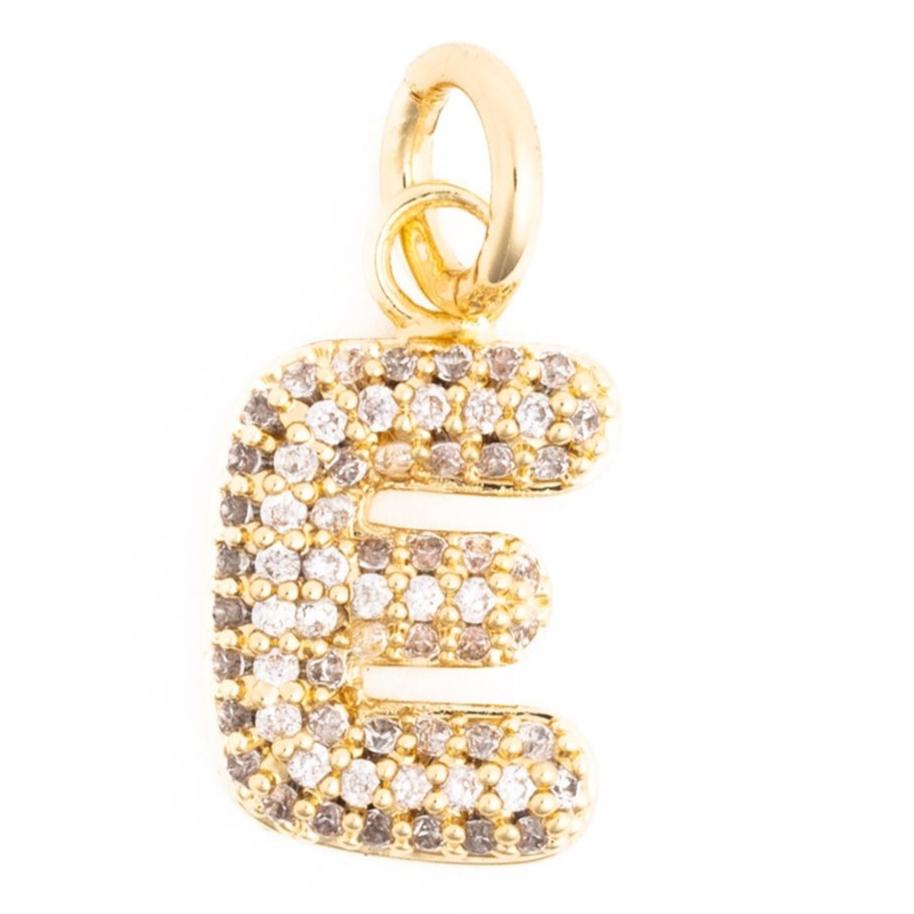 Rhinestone Bubble Initial Charm