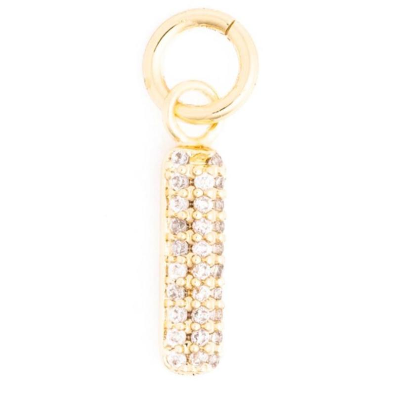 Rhinestone Bubble Initial Charm