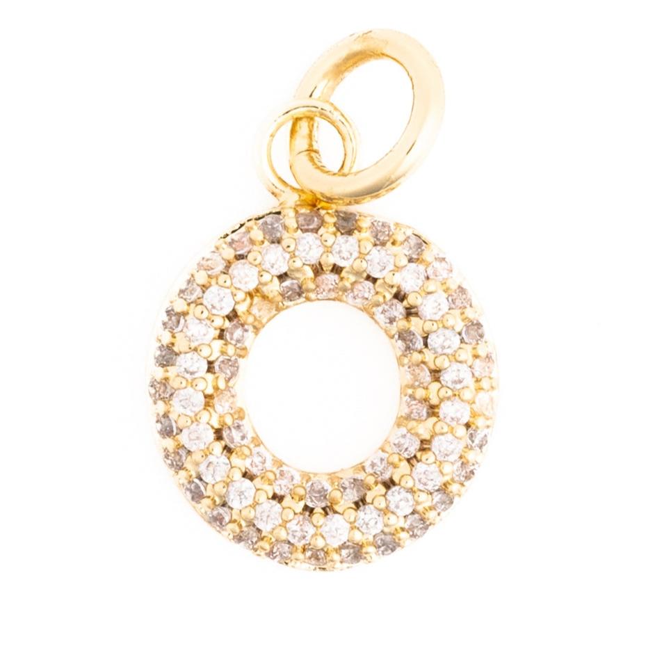 Rhinestone Bubble Initial Charm