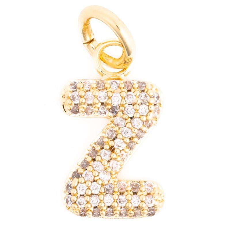 Rhinestone Bubble Initial Charm