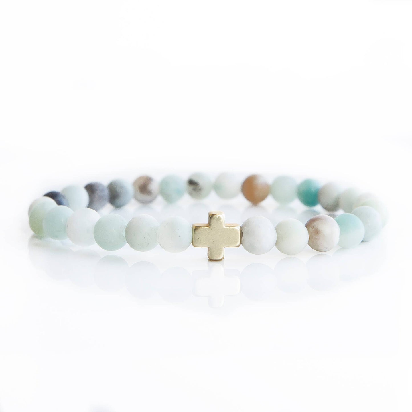 Faith Over Fear Cross Bracelet | Amazonite | Christian 