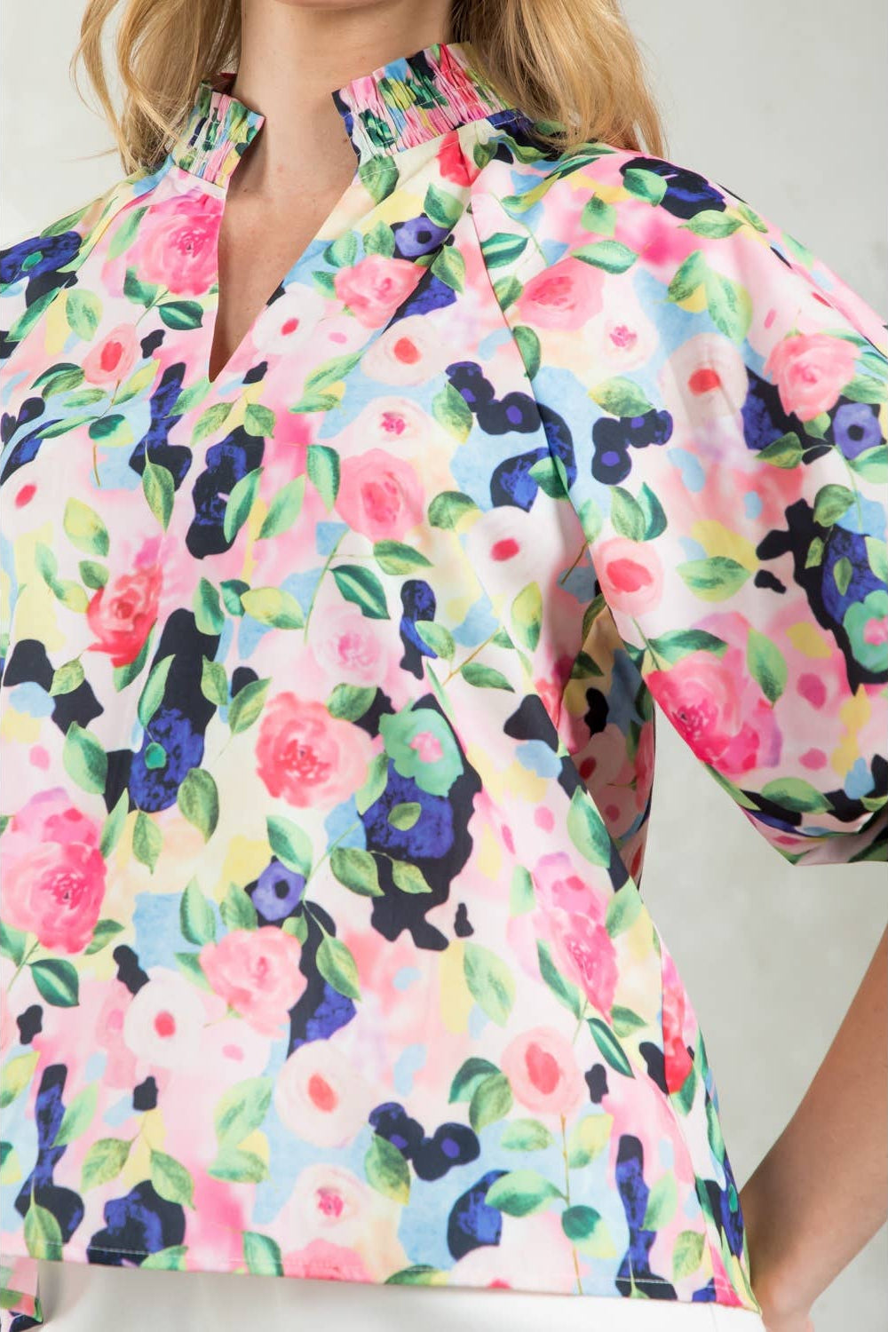 AVERY - Puff Sleeve Floral Top
