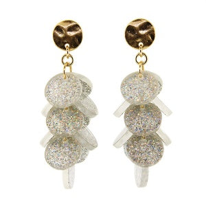 Glitter Resin Cylinder Drop Earrings