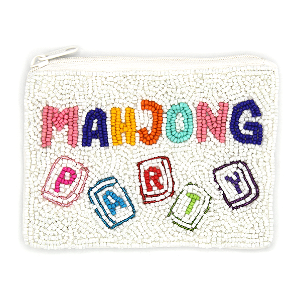 Mahjong Party Seed Bead Coin Purse