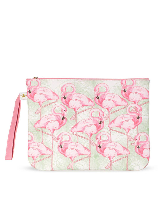 Bonaire Flamingo Wet/Dry Bag   Green/Pink/Multi   12x9