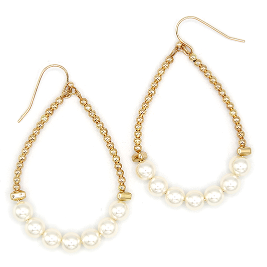 Beaded Pearl Accent Earrings