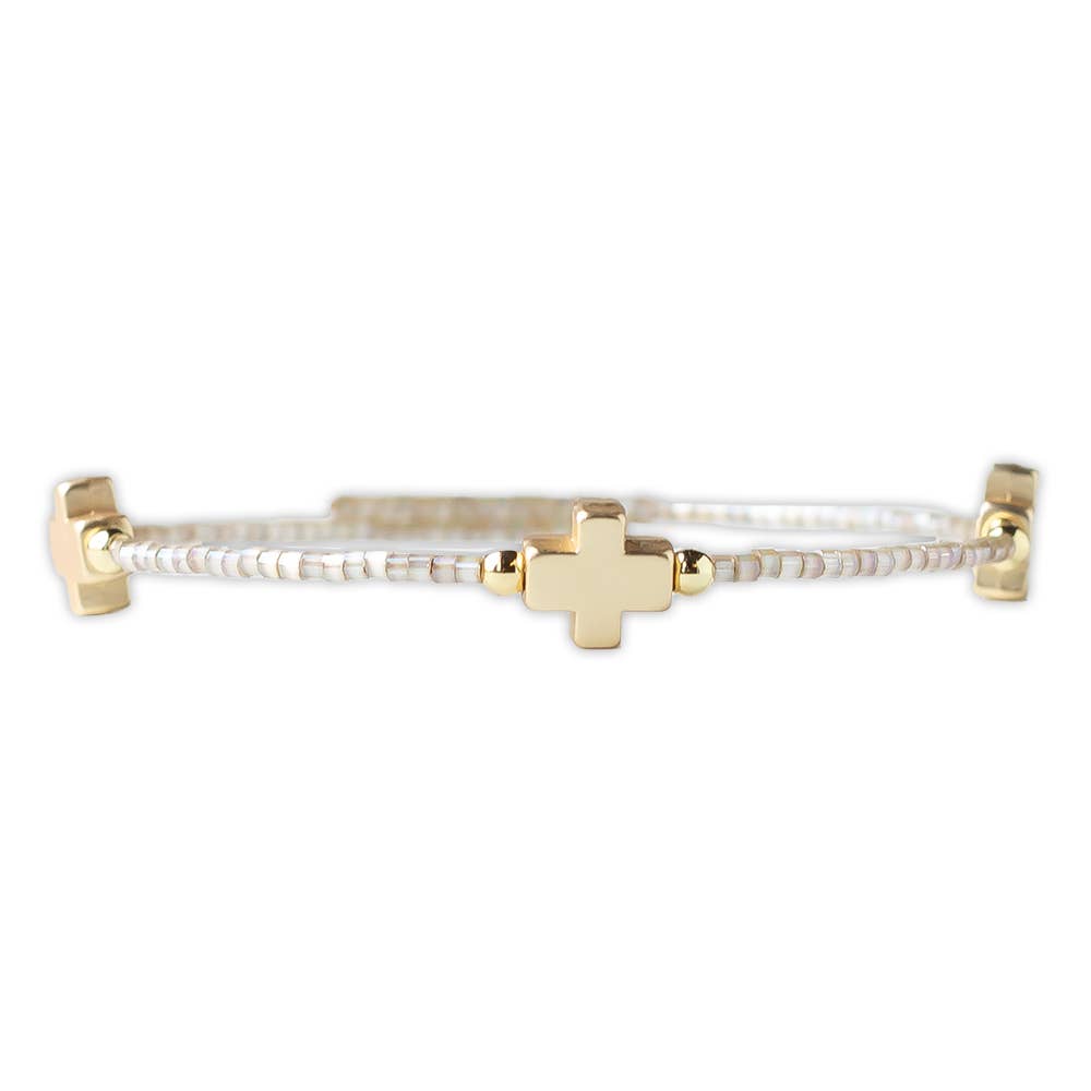 Faithful Cross Bangle-Smoky Quartz | Christian