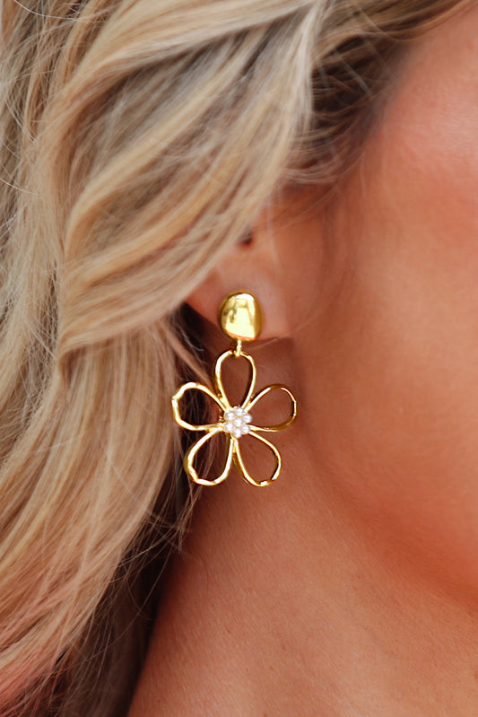 Gold Flower Earrings