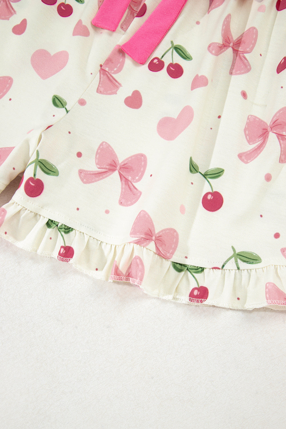 Pink Bows & Cherry Pajama Set
