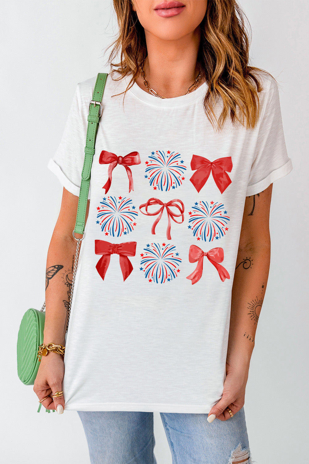 Fireworks & Bows Holiday Tee