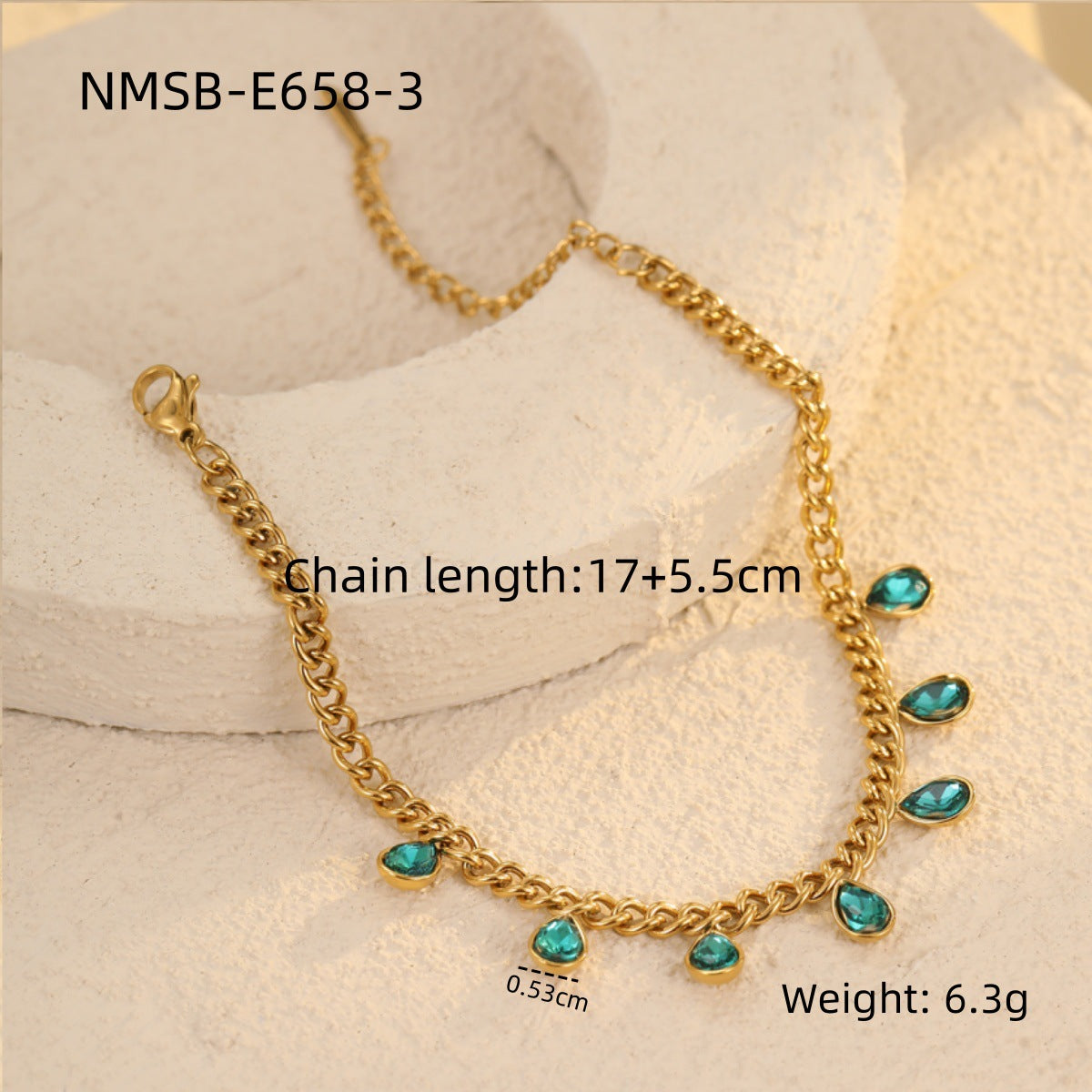 Classic All Match Stainless Steel Bracelet High Grade Colored Loving Heart Geometric Abstract Rhinestone Tassel Titanium Steel Jewelry
