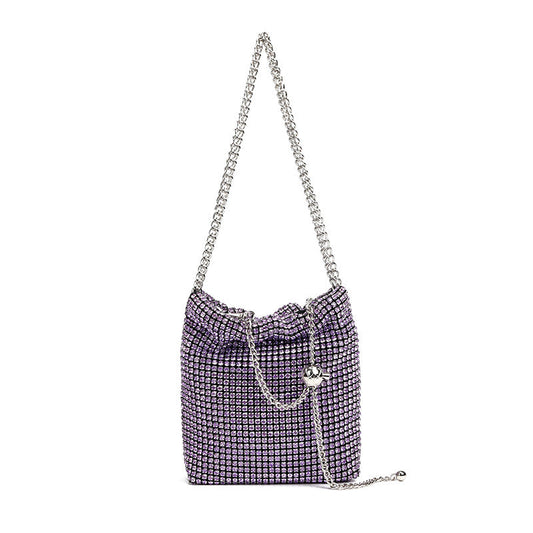 Rhinestone Full Diamond Small Golden Balls Shoulder Bag Diamond Embedded Dinner Messenger Bag for Women