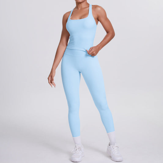 Brushed H Shaped Beauty Back Sports Vest Pants Tight Quick Dry Casual Running Fitness Yoga Wear Women