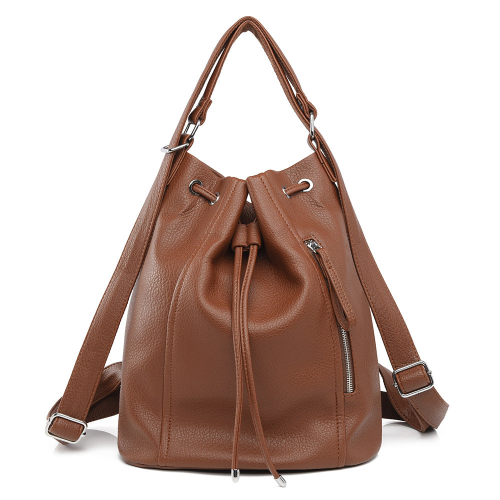 Casual Backpack Retro Women Backpack Drawstring Bag Bag Loose Sense Large Capacity Office Bag Women