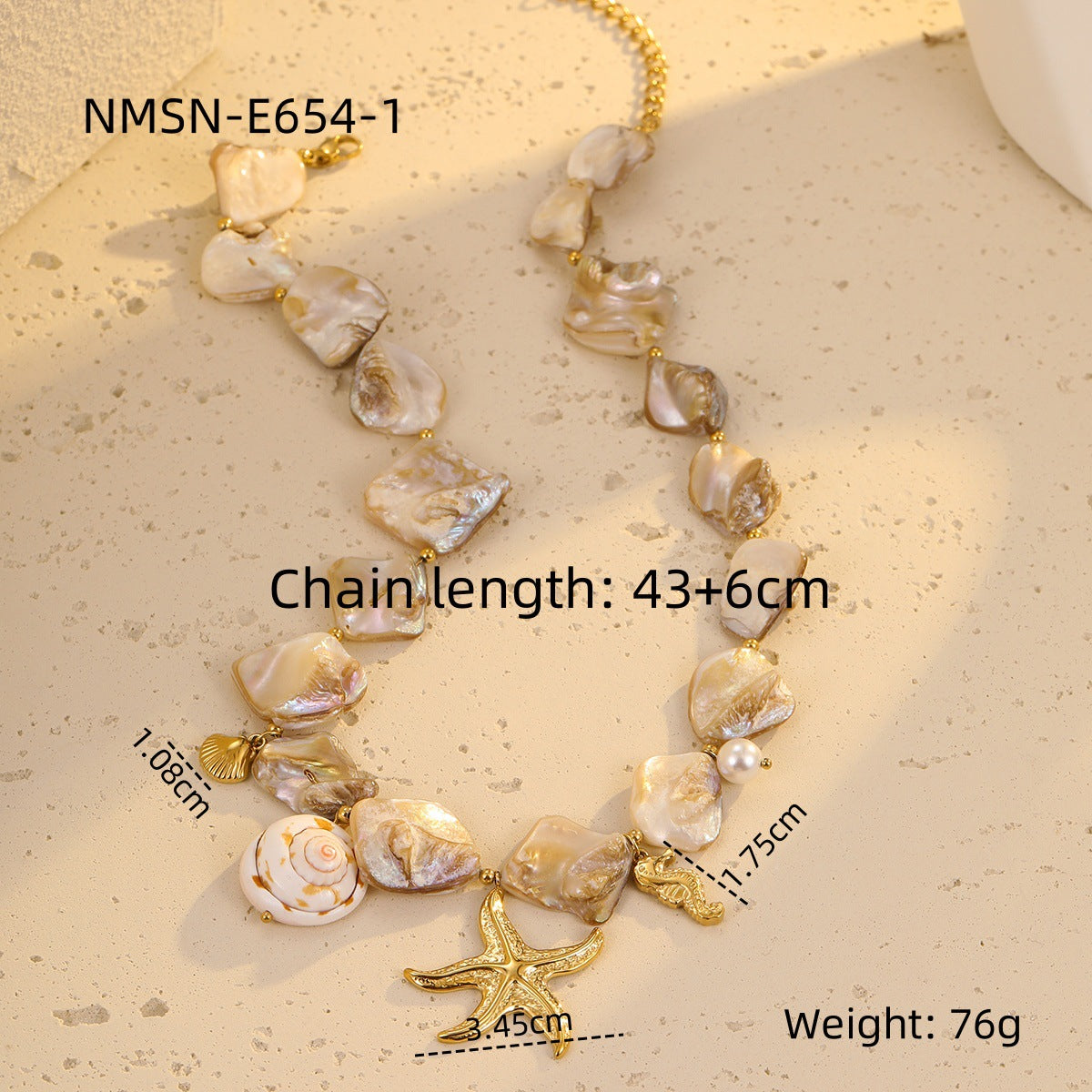 Ocean Series Beach Vacation Necklace Bracelet Earrings Shell Starfish Stainless Steel Summer Ornament