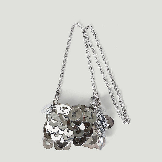 Niche Hollow Out Cutout out Sequin Chain Mini Bag Women Bag Autumn Popular Messenger Bag