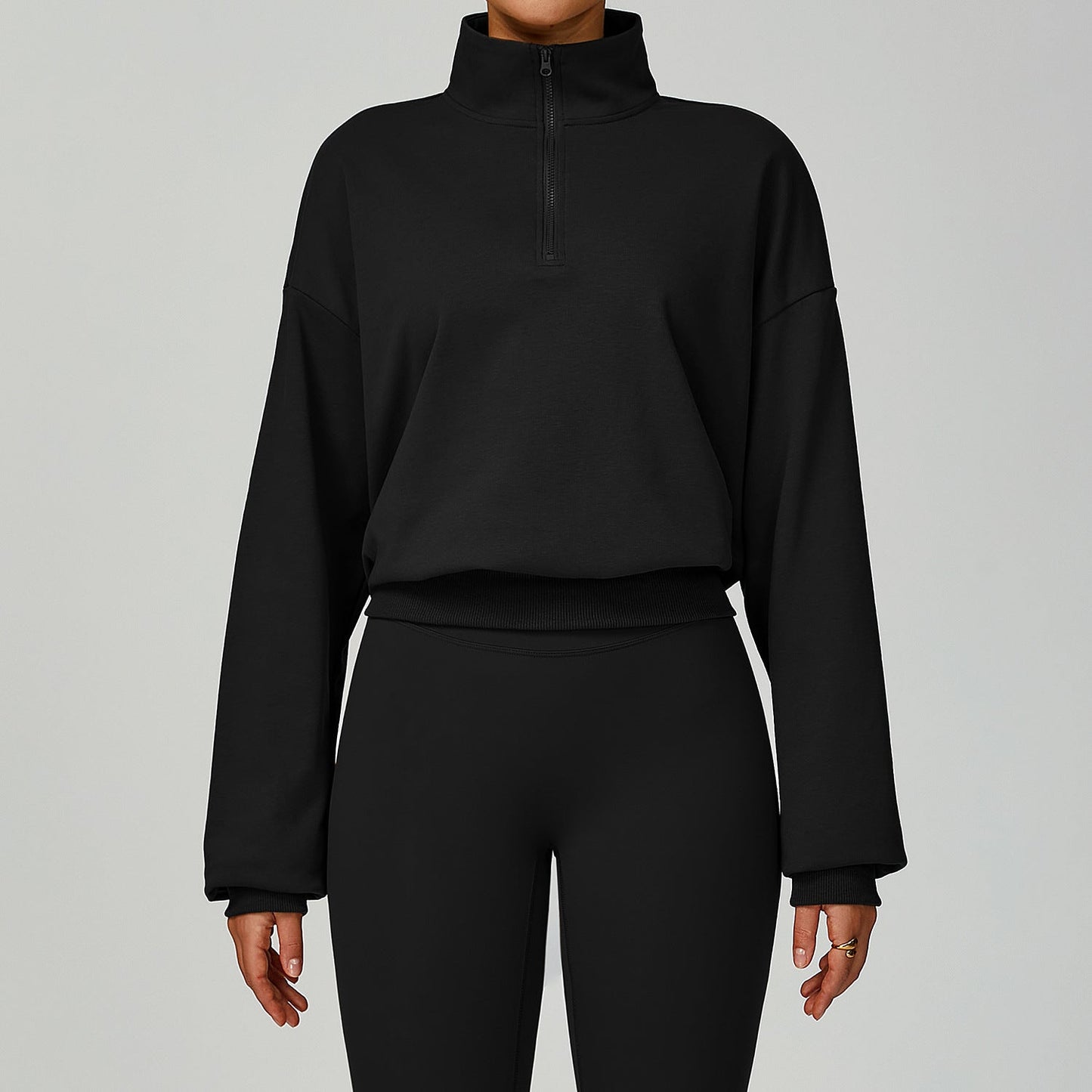 Autumn Winter Zipper Sweater Casual Loose Windproof Warm All Matching Sweater Women Running Fitness Sportswear