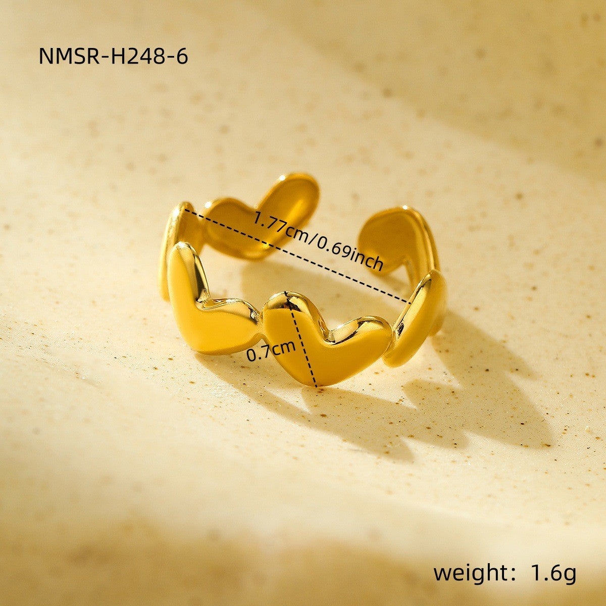 Geometric Abstract Irregular Asymmetric Titanium Steel Ring High Grade Open Stainless Steel Ring